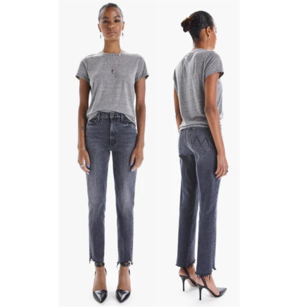 MOTHER High Waisted Rascal Ankle Step Fray Jeans Size 24 NWT